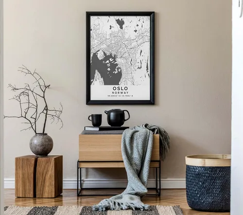 Vista 7 de Map of Oslo, Norway, Light 2 (8x10)