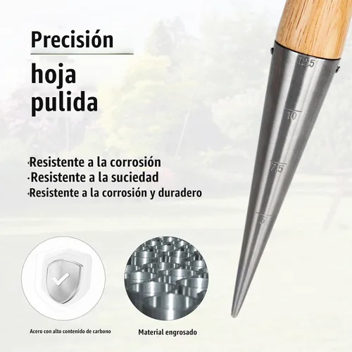 Vista 3 de FLORA GUARD - Herramienta de jardín para semillas, de acero con mango de madera