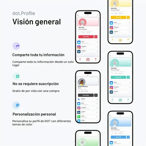 Vista 4 de dot. Tarjeta - Tarjeta de Visita Digital - Compatible con toque para iPhone y Android (Negro)