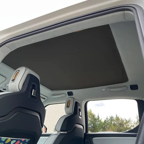 Vista 7 de BestEvMod Parasol plegable para techo Rivian R1T de 2 capas, cubiertas reflectantes para techo corredizo bloquea el deslumbramiento, rayos UV