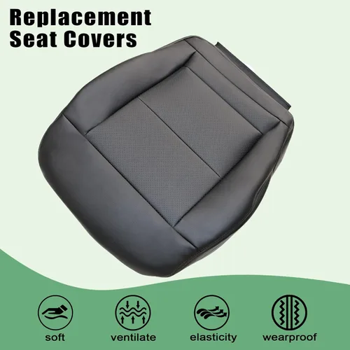 Vista 7 de Priprilod Funda de asiento de cuero negro para lado del conductor, parte inferior, de repuesto, compatible con Mercedes Benz E350 E550, modelo 2010