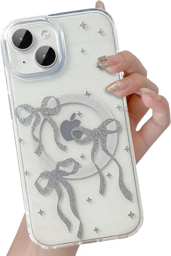 Vista 104 de UEEBAI - Funda magnética para iPhone 11, diseño de lazo, compatible con MagSafe, funda transparente delgada inalámbrica, antiamarilleo, a prueba