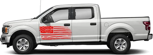 Vista 3 de Calcomanías gráficas de vinilo compatibles con Ford F150 2015-2020 (par) (negro brillante)