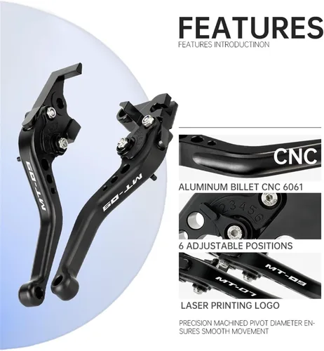 Vista 7 de Palanca de embrague de freno corto ajustable para Yamaha MT07 MT09 2013 2023 MT-07 para palancas de freno de motocicleta Tracer MT-09 SP