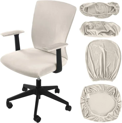 Vista 10 de Tallew Juego de 4 Fundas para Silla de Oficina, Fundas Universales Elásticas para Computadora, Fundas Protectoras Estiratables para Asiento