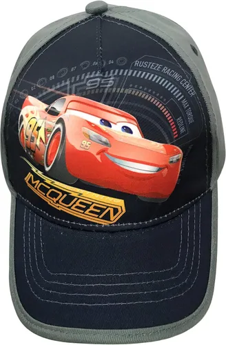 Vista 4 de Disney Pixar Lightning McQueen Cars - Gorra de béisbol para niños, color gris