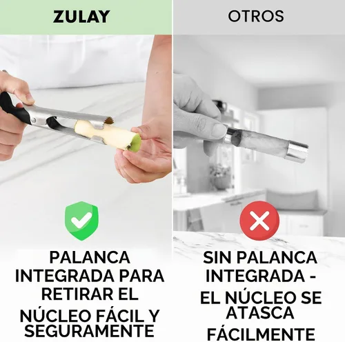 Vista 8 de Zulay Kitchen Herramienta Premium para Descorazonar Manzanas - Hojas Ultra Afiladas de Acero Inoxidable y Serradas para Descorazonar Fácilmente