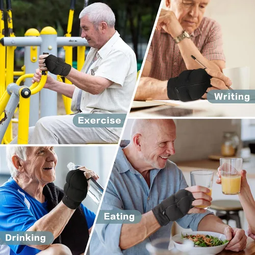 Vista 5 de Weighted Gloves for Tremors-Adjustable Hand Gloves Stability Aid for Parkinson's Hand Tremors, Enhanced Grip & Writing Support for Elderly