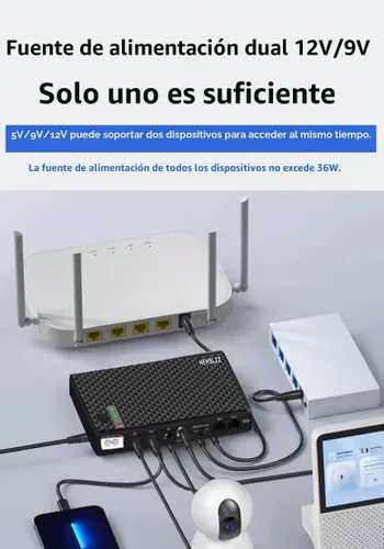 Vista 8 de Mini UPS DC 10400mAh batería de reserva y protector de sobretensiones Fuente de alimentación ininterrumpida para router módem USB Mini UPS 5V/9V/12V