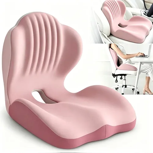Vista 12 de Cojín ergonómico de espuma viscoelástica, cojín de asiento con soporte lumbar integrado, espuma viscoelástica antideslizante con diseño integrado