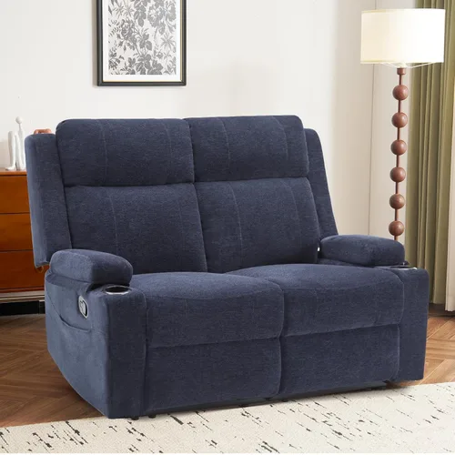Vista 16 de Sofá biplaza reclinable manual, sofá reclinable de 2 plazas