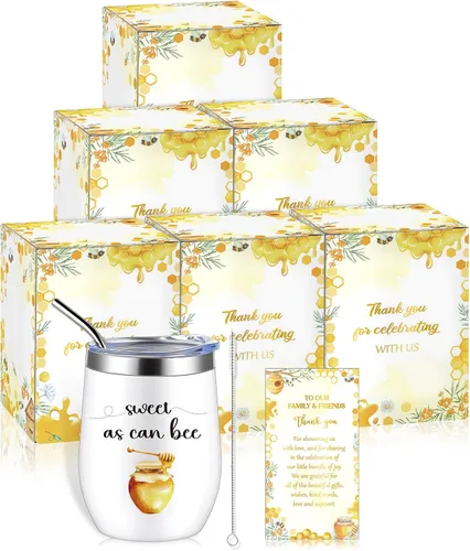 Vista 16 de Hoolerry Juego de 6 tazas para baby shower, vaso de acero inoxidable de 12