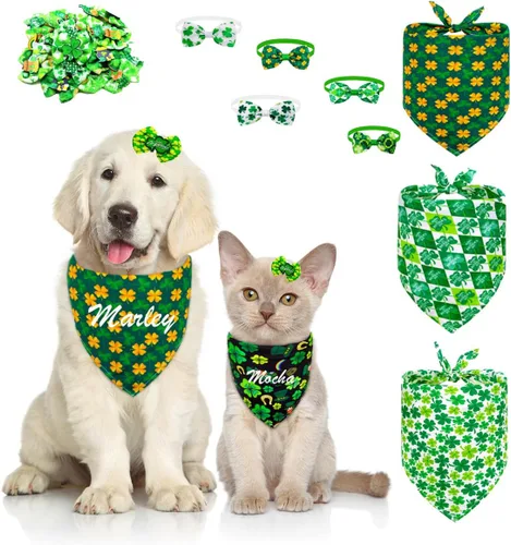 Vista 7 de Bandana personalizada para perro con nombre bordado, bufanda para cuello personalizada, babero triangular, accesorios para mascotas para perros
