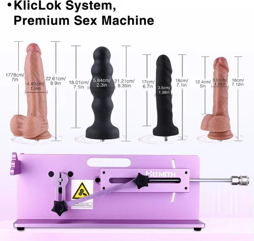 Vista 5 de Hismith Máquina sexual premium con sistema KlicLok, máquina de amor controlada por aplicación, máquina ajustable de empuje para adultos para hombres