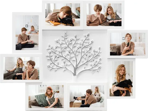 Vista 11 de Jerry & Maggie Marcos de fotos de collage para decoración de pared para el hogar, marcos de fotos de árbol familiar para pared, marco de fotos de 4