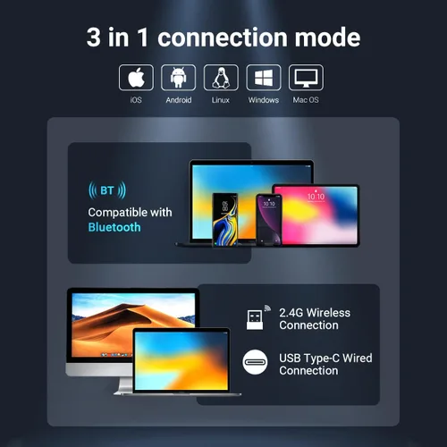 Vista 4 de Tera Escáner de código de barras inalámbrico 1D 2D QR portátil clip trasero 3 en 1 2.4 GHz inalámbrico y USB con cable y compatible con Bluetooth