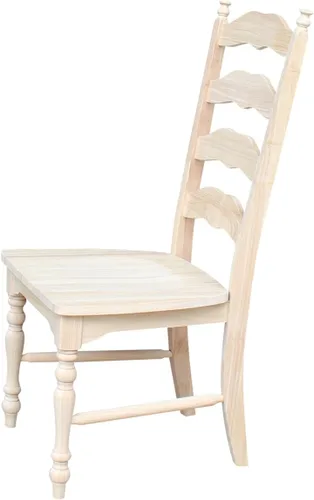 Vista 9 de IC International Concepts Juego de 2 sillas de madera maciza Maine, sin terminar