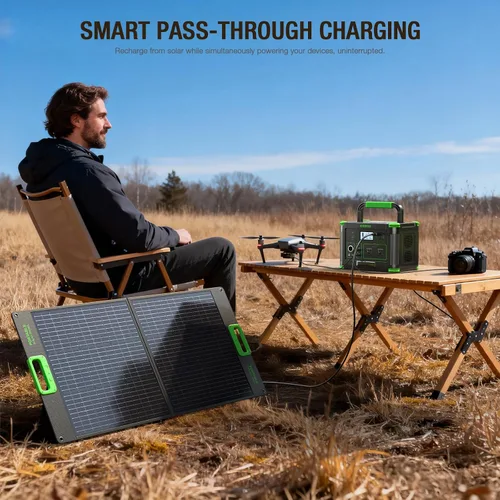 Vista 8 de Estación de energía portátil de 500 W (pico de 1000 W), 2 salidas de CA de 120 V y PD USB-C de 60 W, banco de energía portátil de 10 salidas
