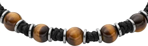 Vista 2 de Fossil - Brazalete de acero inoxidable y cuentas para hombre