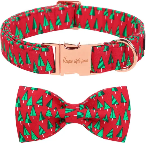 Vista 15 de Unique style paws - Collar de otoño para perros con lazo, collar para cachorros, regalo para mascotas, collar ajustable para perro, collares