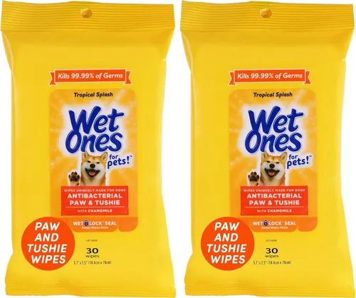 Vista 10 de Wet Ones Paquete Mixto de 18 Piezas de Toallitas Húmedas para Humanos y Mascotas, Aroma Tropical Splash 10 Paquetes de Toallitas Antibacterianas