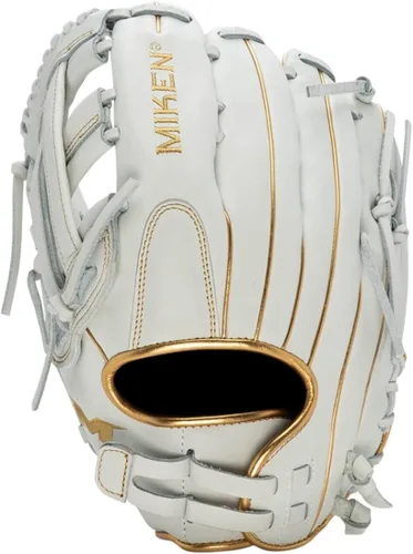 Vista 11 de Miken Pro Series - Guantes de sóftbol de lanzamiento lento, 13 pulgadas, blanco/rojo