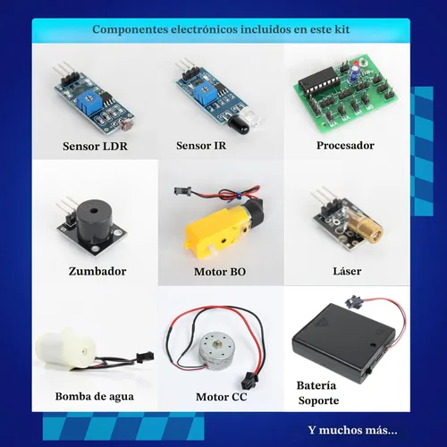 Vista 6 de Butterfly EduFields - Kit de robótica STEM 10 en 1 para niños de 8 a 14 años Kit de ciencia de electrónica e ingeniería con proyectos de placa