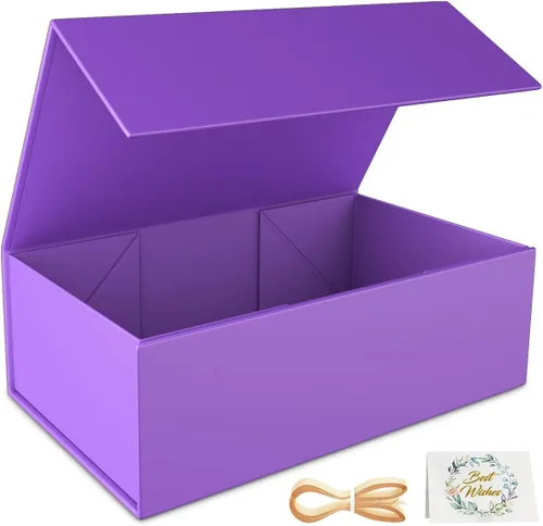 Vista 18 de RYDDOY Caja de Regalo Negra, 9.5x6x3'' Cajas de Regalo para Regalos con Tapas Cierre Magnético Rectangular Plegable para Caja de Propuesta