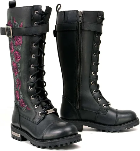 Vista 14 de Milwaukee Leather Botas de Motociclista de Cuero para Mujer de Rodilla a Altura de la Pierna Colección Premium MBL