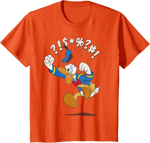 Vista 26 de Disney Mickey And Friends - Camiseta vintage de Donald Duck Angry Jump, Negro