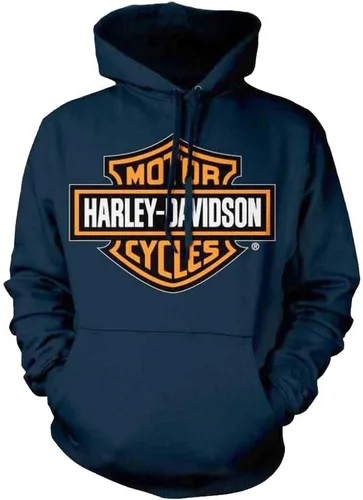 Vista 4 de Harley-Davidson Sudadera Pullover Orange Bar & Shield Navy para hombre 30291742 Negro