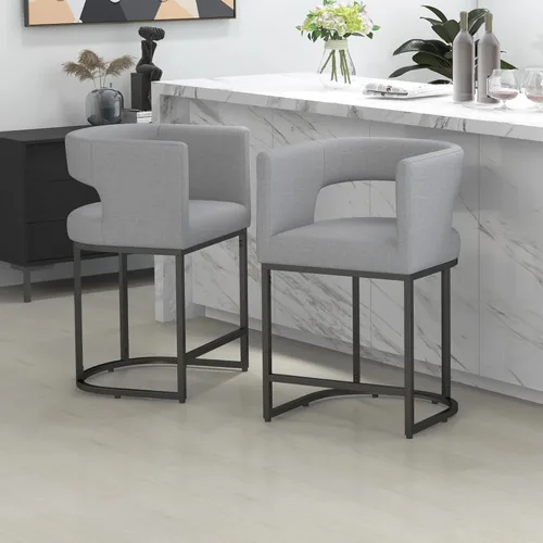Vista 16 de ABET 26" Linen Counter Height Bar Stools Set of 1 for Kitchen Island, Brown