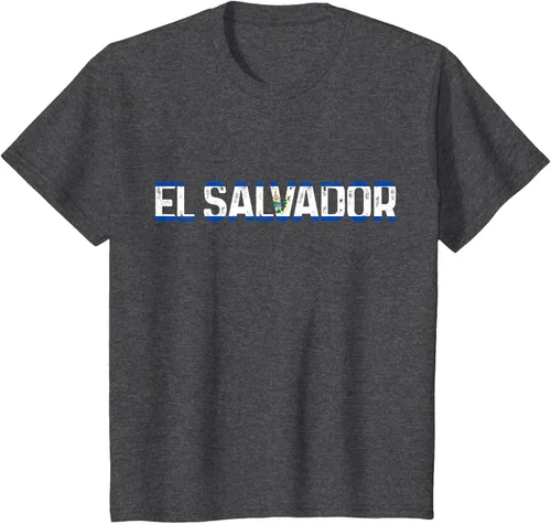 Vista 26 de Camiseta Vintage Pride con bandera salvadoreña de El Salvador, Negro