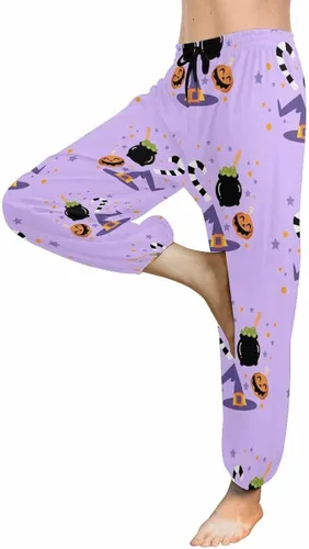 Vista 2 de InterestPrint Pantalones cómodos de descanso para mujer, pantalones de harén, ropa de yoga con bolsillos