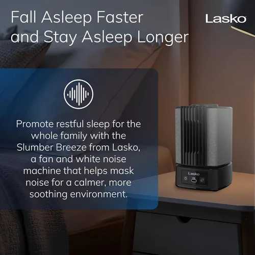 Vista 4 de Lasko Ventiladores de mesa Slumberbreeze de 8