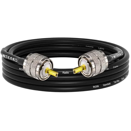 Vista 18 de Cable de puente PL259 de 1 pie - Cable coaxial RG58 de 15 pulgadas corto 50 ohmios coaxial para medidor SWR radio de radioaficionado radio CB