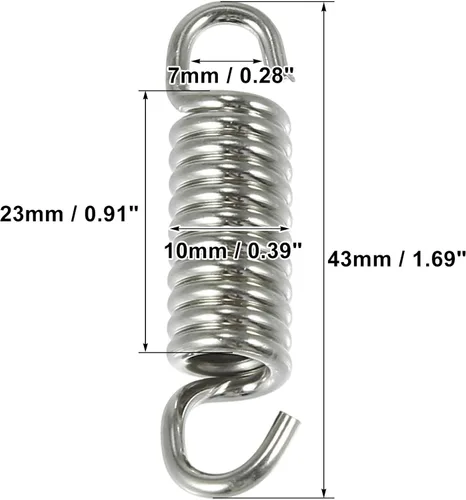 Vista 3 de Motoforti Motocicletas Universal Tubo de Escape Spring 1.693 in 1.7" Tubo de escape de acero inoxidable Gancho de resorte Accesorio modificado