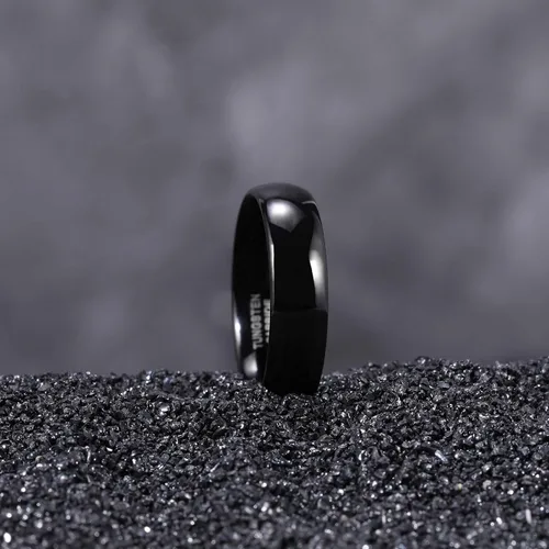 Vista 3 de TRUMIUM - Anillo de matrimonio de tungsteno negro para hombres y mujeres, ancho de 564, 532, 1564 y 516 pulgadas (2 mm 4 mm 6 mm 8 mm), abovedado