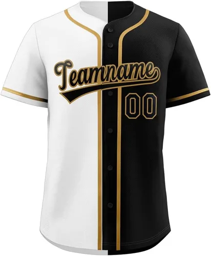 Vista 12 de Camiseta de béisbol dividida personalizada con botones y número de nombre cosido personalizado para hombres/mujeres/niños