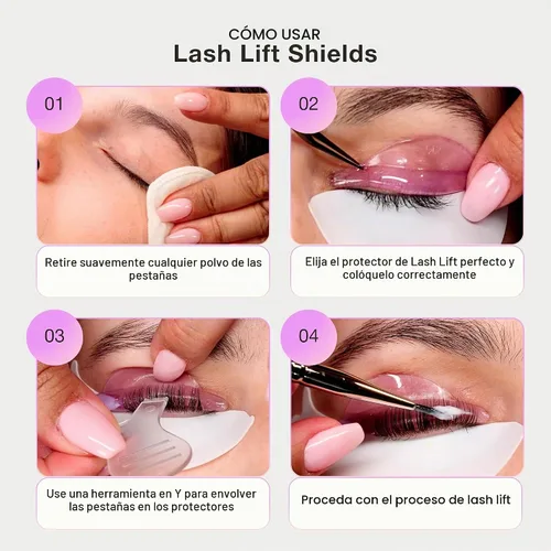 Vista 7 de Curacoro Lash Lift Shields, 10 Pcs/5 Sizes Reusable Silicone Rods Deseo azul