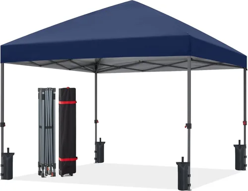 Vista 10 de ABCCANOPY Toldo desplegable – Tienda de campaña portátil para patio al aire libre resistente para patio trasero y terraza con 4 bolsas de arena Beige