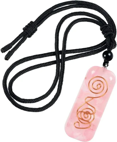 Vista 9 de Nupuyai Collar con colgante de cristal de orgón curativo ajustable para mujeres y hombres, colgante de piedra de amuleto de cristal con cuerda negra