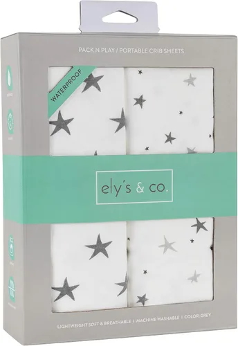 Vista 9 de Ely's & Co. Funda impermeable para cambiador, juego de 2 sábanas para bebé, 100% algodón, sábanas de algodón de punto jersey con forro impermeable