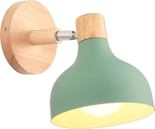 Vista 26 de Scandinavian Retro Dimmable E27 Wall Lamp for Bedroom Living Room Hallway Kitchen Indoor Lighting(Amarillo,1 Pieza)