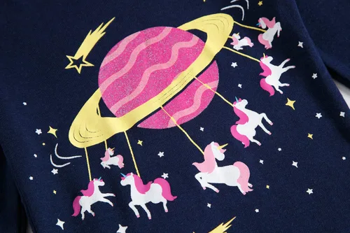 Vista 5 de Dolphin&Fish pijama suave para niños y niñas, 100% algodón, pijama de manga larga para niños