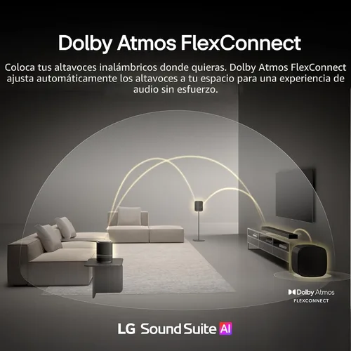 Vista 7 de LG W7 Sound Suite - Subwoofer inalámbrico – graves profundos de 8 pulgadas, Dolby Atmos FlexConnect, televisores compatibles, barra de sonido H7