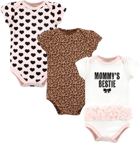 Vista 316 de Hudson Baby baby-girls Cotton Bodysuits 3-pack