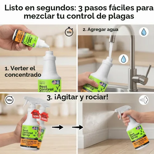 Vista 6 de Nature's Dome Spray concentrado de control de plagas de 2 onzas Spray de insectos y hormigas – Cada botella hace 16 onzas Spray de insectos
