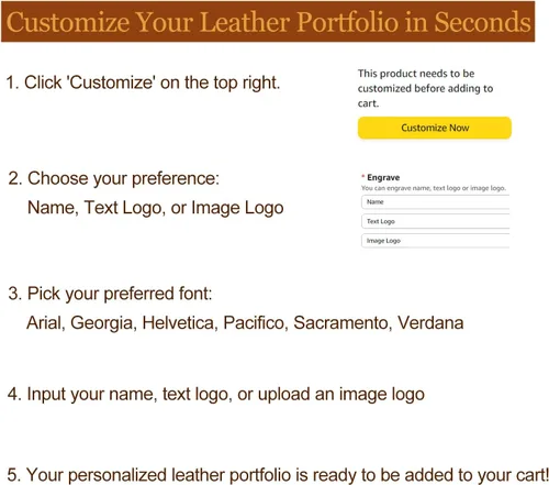 Vista 4 de Cartera personalizada de cuero vegano, tamaño legal de 8.5 x 14 pulgadas, soporte de bloc de notas personalizado para hombres y mujeres, organizador