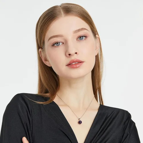 Vista 5 de Collar de jade natural para mujer, de plata de ley, ajustable, hecho a mano, con dije de jade verde, collar de cristal curativo, regalo de buena